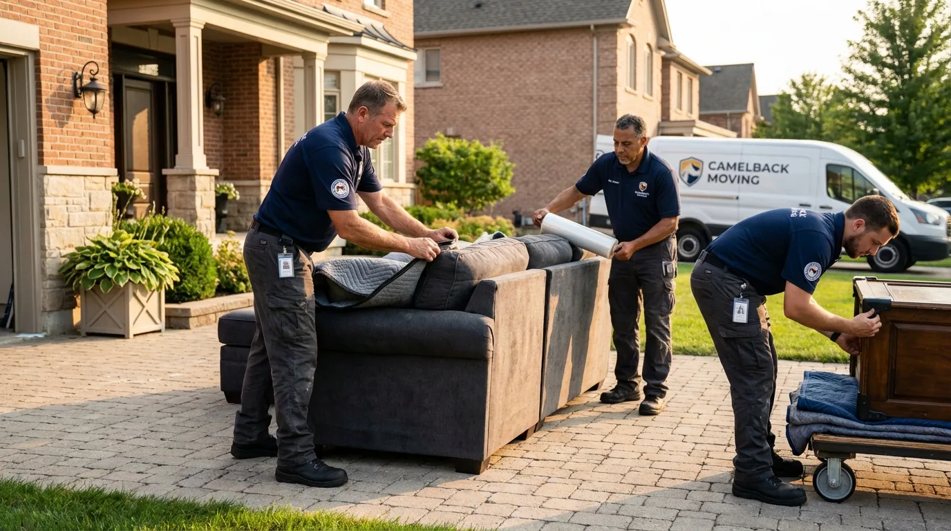 Large estate moving crew wrapping furniture in Morris, AL