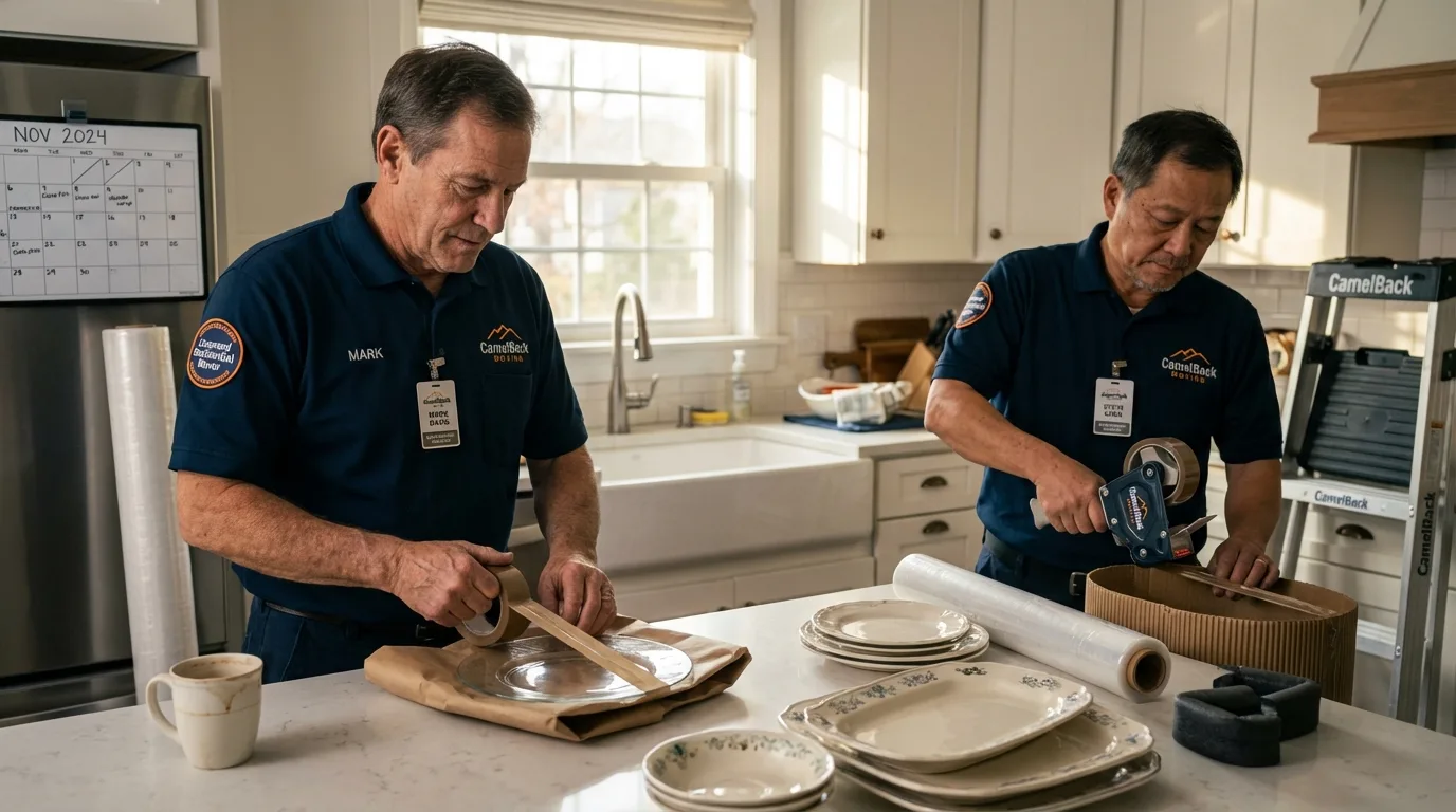 Professional crew packing kitchen dishware in Morris, AL